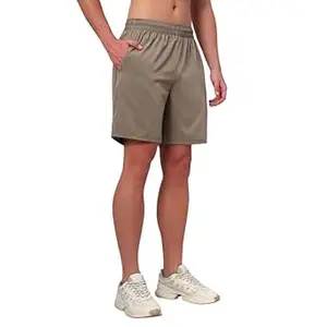 ATICX Polyester Shorts for Men - Quick Dry Lightweight with Zipper Pockets - Gym, Running, Jogging, Training Half Pants for Basketball, Swimming, Badminton, Cycling, Football, Outdoor & Home Wear