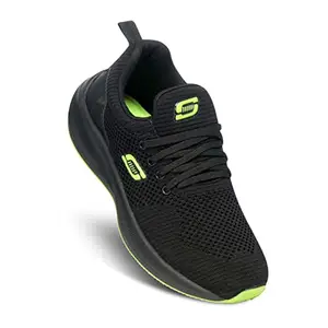 Go Ride Focus GR-A107 Black Green Sports Running Shoes for Men (Size 8 UK/Ind)