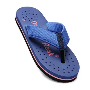 Ortho + Rest Extra Soft Slippers for Women | Doctor Ortho Slippers for Women | Orthopedic Flip Flops Footwear for Home Daily Use (Blue, numeric_9)