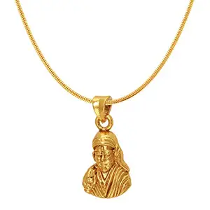 Mahi Exa Collection Sai Baba Gold Plated Religious God Pendant for Men & Women PS6012025G