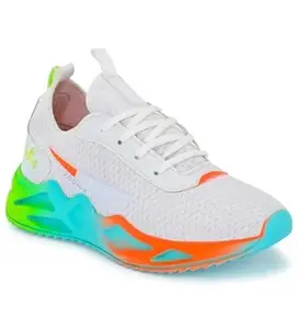 Men's Sports Shoes | Lightweight & Comfortable | Lace-Up Design | Perfect for Running & Casual Wear (6-GN-BL-101-WHT-9) White