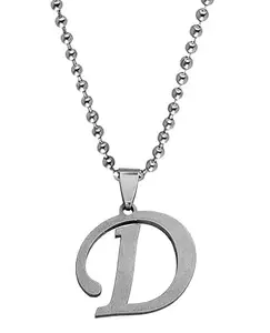 Uniqon Unisex Metal Fancy & Stylish Trending Name English Alphabet 'D' Letter Locket Pendant Necklace With Ball Chain For Men's And Women's