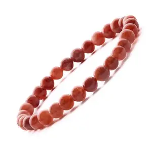 Plus Value Sunstone Bracelet for Vastu Feng Shui Chakra Aura Personal Reiki Healing Crystals (Beads Size 6mm, With Jute Bag)