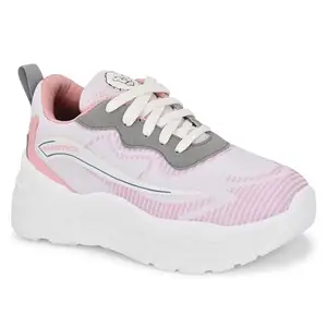 KASTAVA BUILD TO LAST Women's Sports Shoes | Synthetic Upper with EVA Sole | Lace-Up Design | Lightweight & Comfortable for Daily Workouts Pink