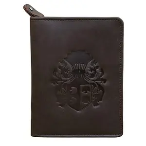 STYLE SHOES Leather Zipper Travel Passport Holder Wallet Case for Credit Debit Money Cash (Brown)