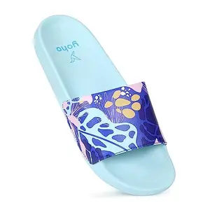 YOHO Tropica Printed Comfortable Women Slides | Stylish & Waterproof | Soft Inner Lining On Strap