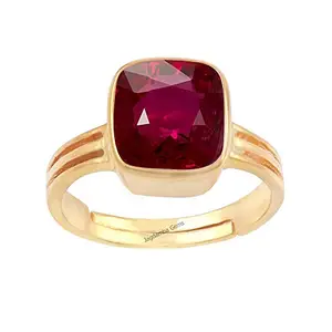 JAGDAMBA GEMS 13.25 Ratti Certified Unheated Untreatet A+ Quality Natural Ruby Manik Gemstone Panchdhatu Gold Ring for Women and Men