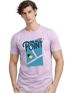 ADRO Tennis Printed T-Shirt for Men | Cotton Lycra | 180 GSM Regular Fit | Sports Casual Tee | Printed Tshirt for Men| Sports Stylish T Shirt