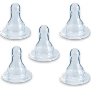 RB POINT Newborn Nipple for All Type Feeding Bottles (Pack of 5 Nipple, Silicone)