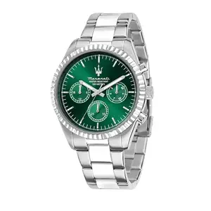 MASERATI Men's Watch, Multifunction, Analogue, 43 mm, COMPETIZIONE Collection - R8853100044, Green, Sunray, One size, bracelet