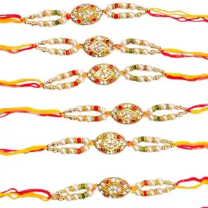 Rakhi For Brother And Bhabhi - Family Rakhi Set Of 6 || Bhaiya And Bhabhi With Kids with roli chawal set 6 Bhai Bahan ||