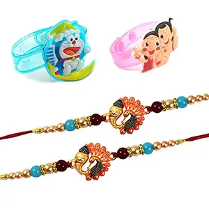 Partunay 4 Pcs Brother And Kids Rakhi Combo For Brother Beautiful Brother Rakhi