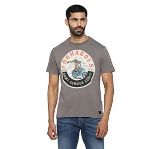 Royal Enfield Men's Regular T-Shirt (RLATSR210146_Charcoal XL)