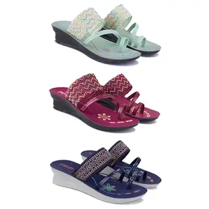 Women's Sandals | Lightweight Wear| Stylish & Easy to Wear For Women'S PCV-SAN-(3-COMBO)-1954-1949-1947-7