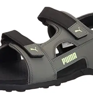 Puma Men's Outstretch V2 Dark Shadow-Fizzy Lime-Black Sandal-9 Kids UK (38802505)