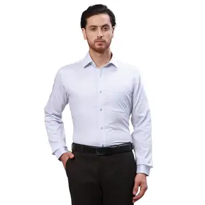 Raymond Men's Structure Slim Fit Shirt (RMSX12829-B5_Medium Blue