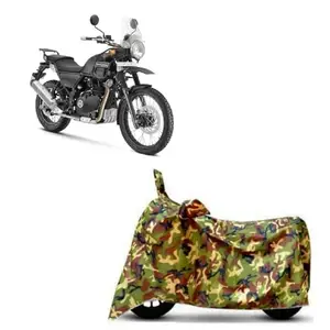 Aarav Moto Dust & Waterproof Bike Body Cover for bullat with Double Mirror Pocket jungal Green (4x4 Matty) (Royal Enfield Himalayan)