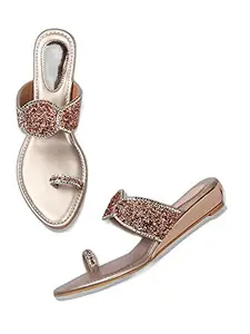 WalkTrendy Womens Synthetic Rosegold Open Toe Sandals With Heels - 3 Uk (Wtwhs33_Rosegold_36)