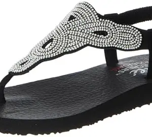 Skechers womens MEDITATION - PEARL PERFECTION BLK Sandal - 2 UK (5 US) (119655)