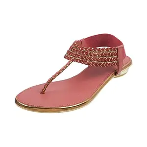 Mochi Women Maroon Synthetic Flat Fashion Sandal UK/4 EU/37 (35-4898)