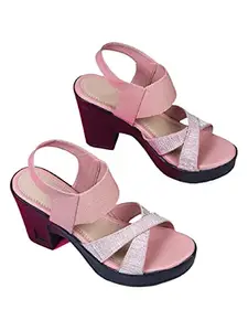 WalkTrendy Womens Synthetic Pink Sandals With Block Heels - 6 UK (Wtwhs558_Pink_39)
