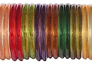 NMII Glass with Simple Or Attractive with Glossy Finished Kada Set For Women and Girls, (MultiColour_2.6 Inches), Pack Of 24 Kada Set