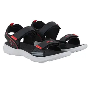 AIRFAX Men's Casual|Indoor/Outdoor| Lightweight & Comfortable | Fashionable & Regular Use | with Eva Sole Valcro Sports Sandals-Black