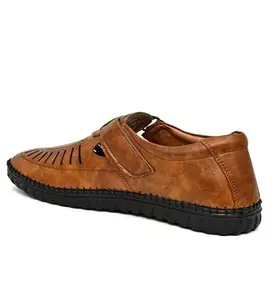 Universal Versatile Men's Footwear Casual Shoes, Formal Shoes, Sport Shoes, Slip-Ons, and Sandals - Lightweight, Durable, and Stylish Footwear(Tan, 8)-PID53510