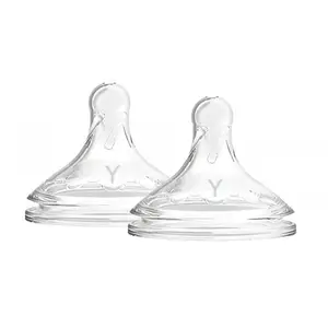 Dr. Brown's Twin Pack Y-Cut Wide Neck Silicone Options+ Nipple (Clear)
