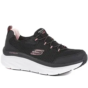 Skechers Womens D'LUX Walker - Running Vision Black/Pink Casual Shoe -4 UK (7 US) (149004)