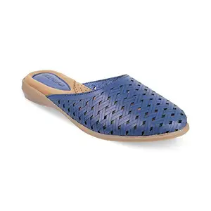 SOLE HEAD Blue Flats Women Sandal