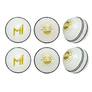 adidas playR x Mumbai Indians Super Test Leather Ball Pack of 6 - White