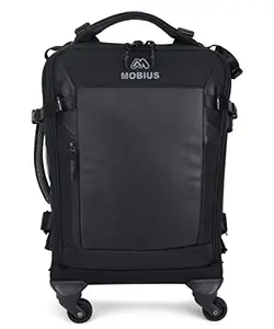 MOBIUS Adaptar DSLR Camera 4 Wheel Trolly Bag with Rain Cover| 100% Waterproof DSLR/SLR Backpack with Camera Lens, Flash Charger and 17 Inch Laptop Compartment | Tripod Holder Heavy Duty Rolling Camera Bag