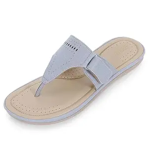 DOCTOR EXTRA SOFT Women's Flat Memory Foam Slippers/Flip-Flops Fashion Stylish Casual Comfortable Diabetic Orthopedic Lightweight Synthetic Slip-on Sandals with Adjustable Strap for Girls & Ladies D-608