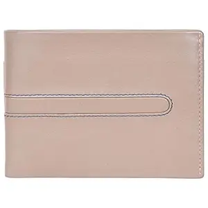 Leatherman Fashion LMN Genuine Leather Unisex Taupe, Blue Wallet (4 Card Slots)