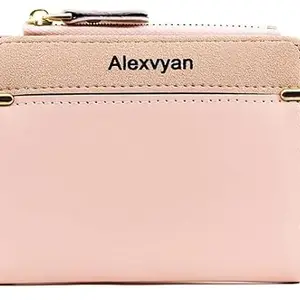 Alexvyan Pink Small Bi-Fold Women Wallet -PU Leather Multi Wallets | Credit Card Holder | Coin Purse Zipper -Small Secure Card Case/Gift Wallet for Women and Girls 2 Color