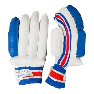 Time Sports VK Boys Cricket Batting Gloves – Lovlorn White, Premium Sheep Leather Palm, Full-Coverage Padding, Breathable Mesh Panels, Lightweight