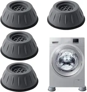 MAMLAKA 4Pcs Anti Vibration Pads for Washer Dryer Shock and Noise Cancellation, Washing Machine Stand to Prevent Shifting, Shaking Walking for Home (Grey)