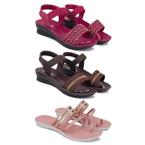 Women's Comfortable Sandal,Casual Lightweight Sandal for Everyday Wear for women'sREP-(COMBO-3)-1934-1933-1944-5