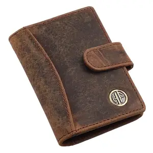 HAMMONDS FLYCATCHER Genuine Leather Card Holder for Men and Women - RFID Protected Card Wallet with 18 Card Slots - Gift for Men & Women - Rustic Walnut
