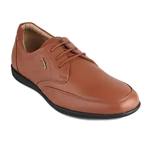 Red Chief Reddish Tan Leather Formal Derby Shoes for Men