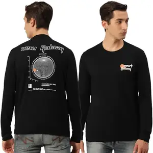 Maniac Men T-Shirt || Casuals Printed T-Shirt || Slim Fit T-Shirt for Men || Round Neck Full Sleeve T-Shirt|| Black Cotton Tshirt