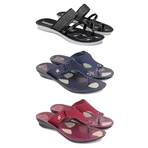 Women's Comfortable Sandal,Casual Lightweight Sandal for Everyday Wear for women's(GR-(COMBO-3)-1946-1973-1974-6)