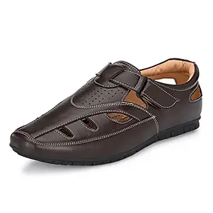Centrino Brown Sandals & Floaters-Men's Shoes-7 UK (2350)