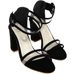 Uunda Fashion Black Party Heels Sandal for women and Girl (Black, numeric_3)