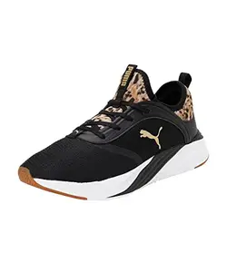 Puma Womens Softride Ruby Safari Glam Black-Team Gold Running Shoe -4UK (37705102)
