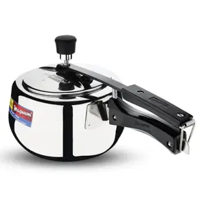 Black Magnum Basics IBSH-2 Handi Cooker Stainless Steel Induction Compatible Inner Lid Pressure Cooker, 3.5 Litre, Silver price in India.