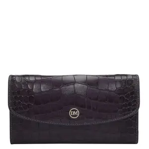 Da Milano Flap Leather Wallet for Women - Purple