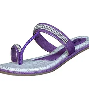 exotique Women's Purple Flat Slip-on (EL0012PU-37)