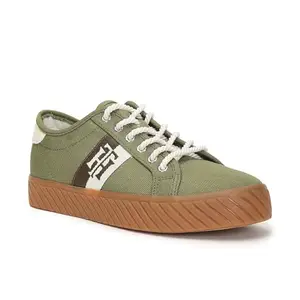 Tommy Hilfiger Polyester Solid Green Women Flat Sneakers (F23HWFW304) Size- 39